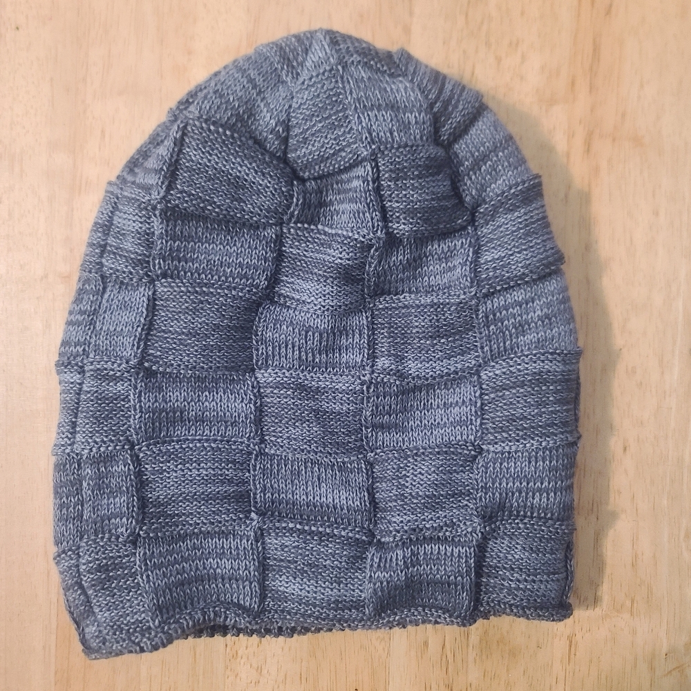 Grey, Wool Lined Winter Beanie